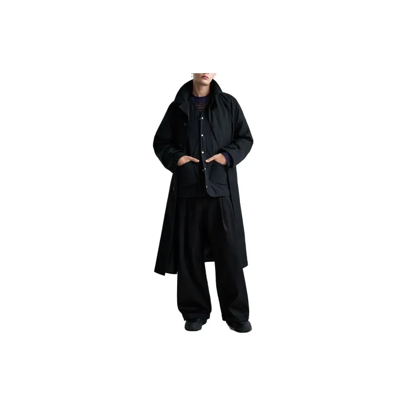 ZARA Trench Coats Men Black-2