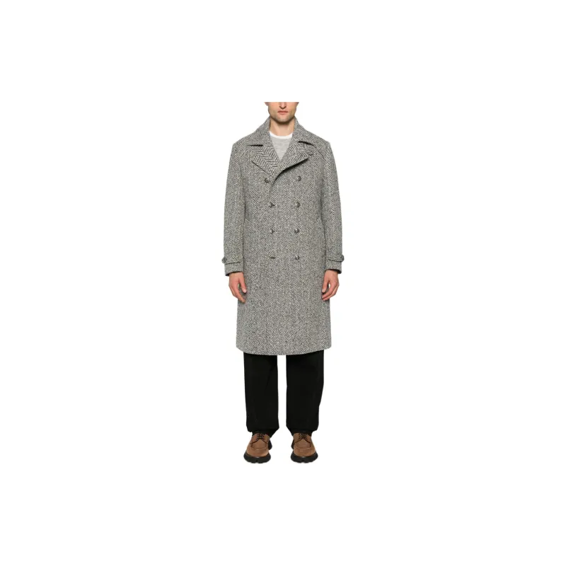 Brunello Cucinelli Herringbone Pattern Double Breasted Coat-1
