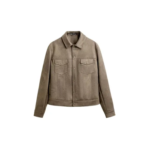 ZARA Jackets Men Brown