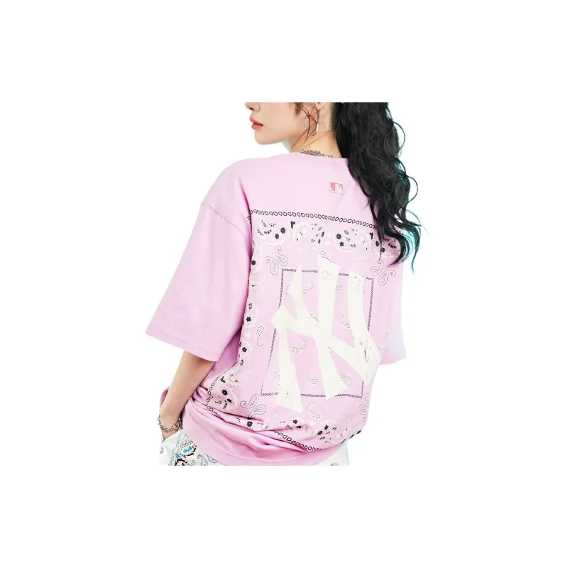 MLB Cashew Flower T Shirts Unisex Pink-3