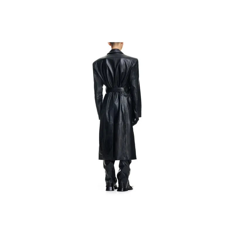 Mugler H&M Leather Trench Coat Mens-2