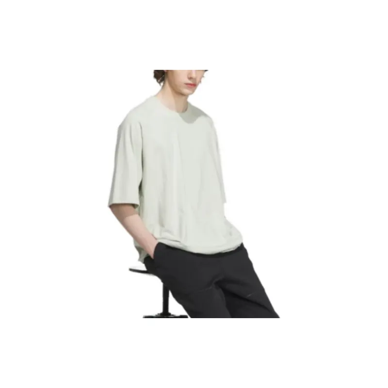 Adidas Drop Shoulder Sleeve T Shirt Unisex Linen Green-1