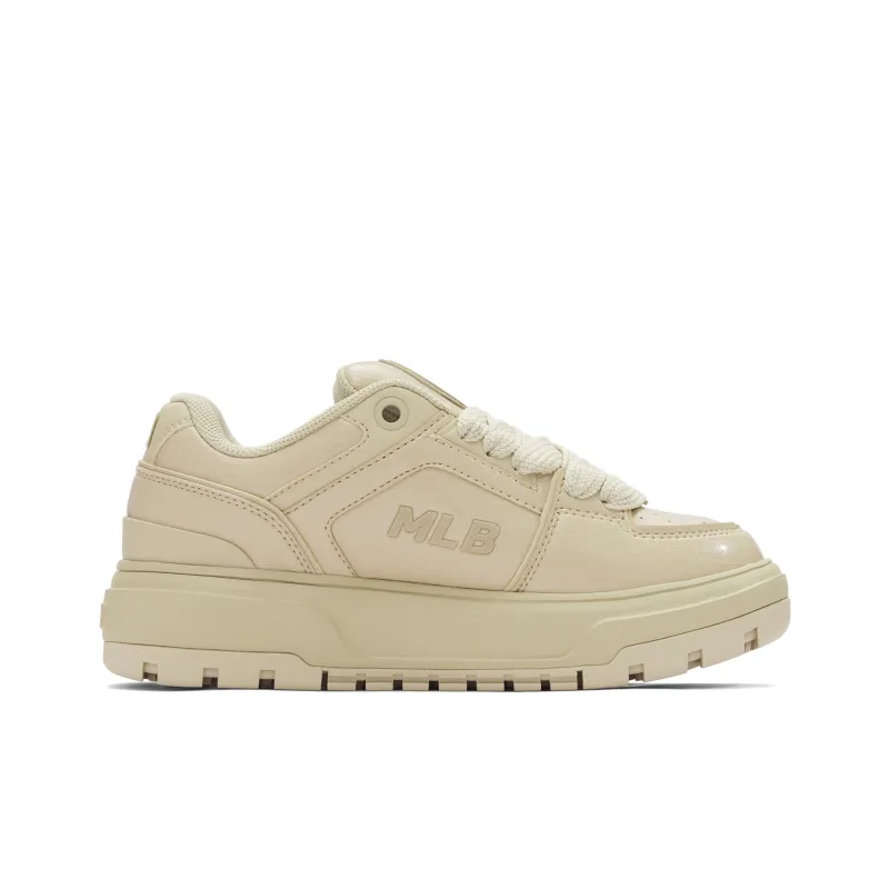 MLB Chunky Liner Anti Slip Wear Resistant Low Top Skateboard Shoes Unisex Beige Yellow-1