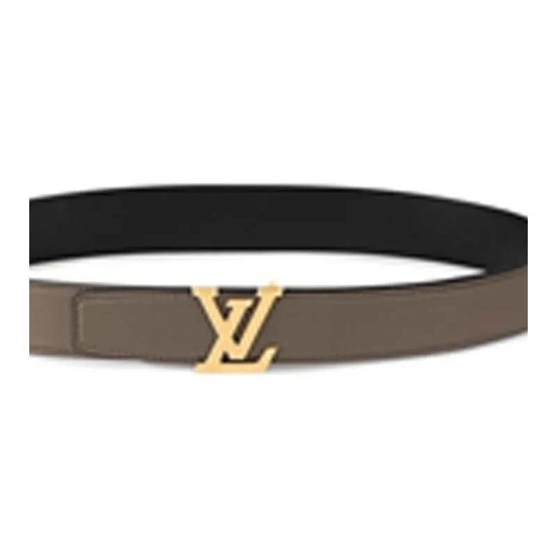 LOUIS VUITTON Leather Leather Belts Men's Gray 3.5cm-2