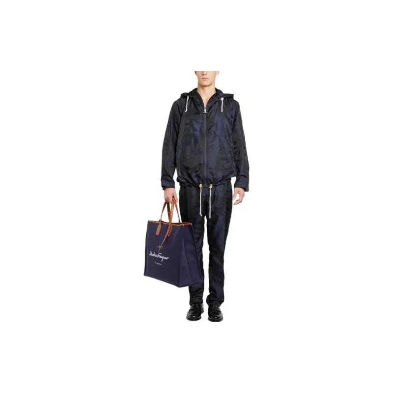 Ferragamo Trench Coats Men Dark Blue-1