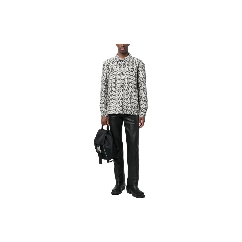 Marine Serre Jacquard Diamond Pattern Buttoned Shirt-2