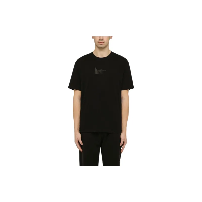 STONE ISLAND Logo print Cotton T shirt-4