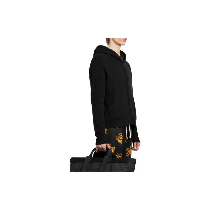 PALM ANGELS Logo intarsia Zip Hoodie-5