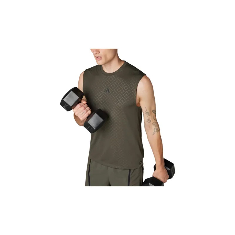 Adidas Tank Tops Men's Dark Olive Green/Black-4