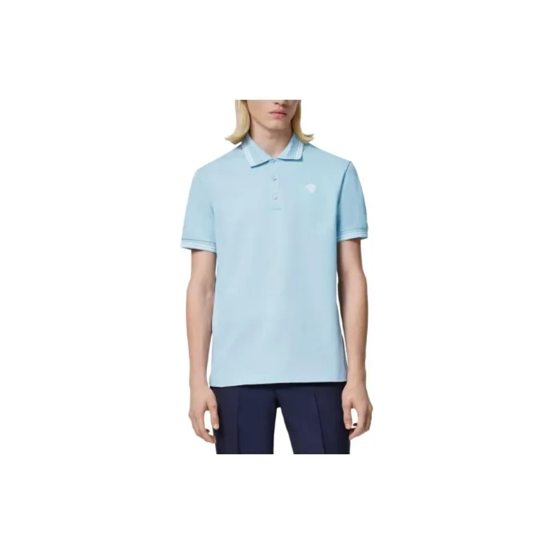 VERSACE Polo Shirt Men's Light Blue-2