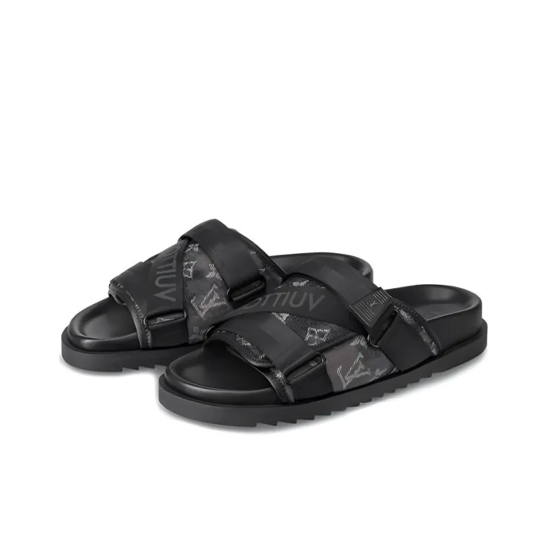LOUIS VUITTON Honolulu Stylish Sandal Men's Black-2
