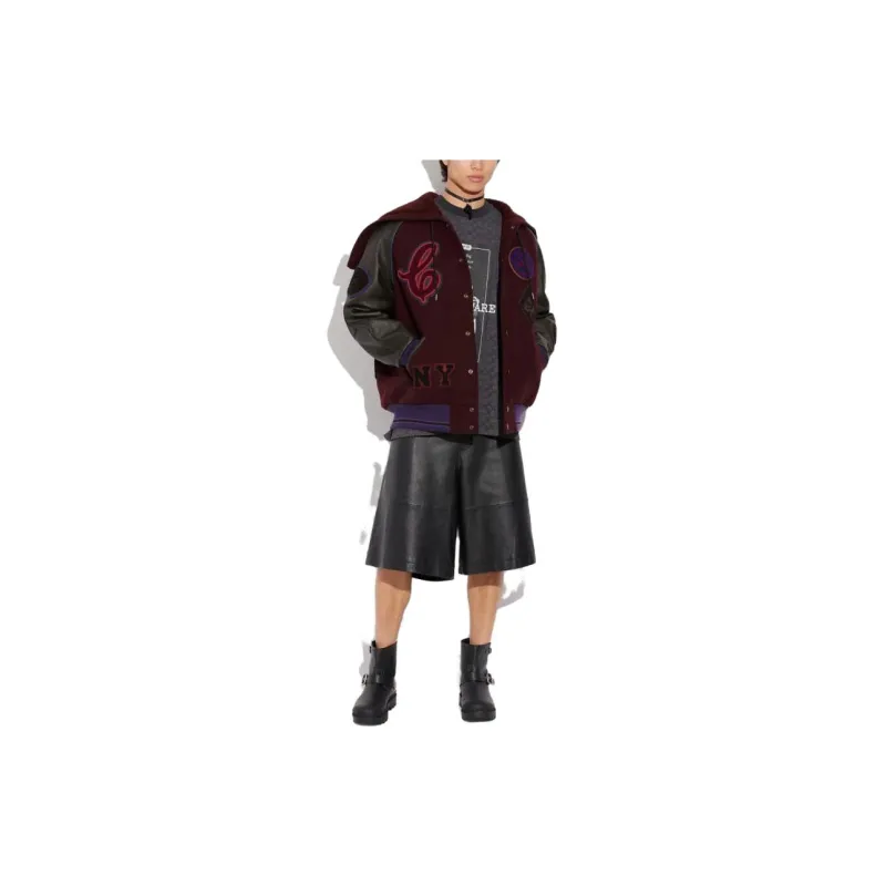 COACH SS23 Jackets Coats Men's Burgundy-1