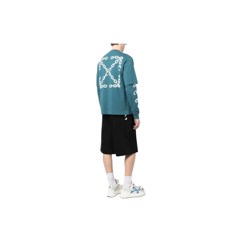 OFF WHITE Chain Arrow Double L/S Duck Tee-3