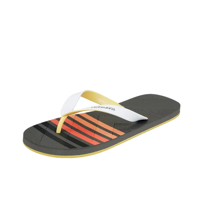 HOTMARZZ Quiet Slip-Resistant Flip Flops Men's White Black-1
