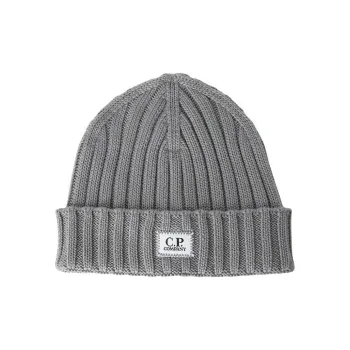 C.P.Company Logo Patch Ribbed Beanie