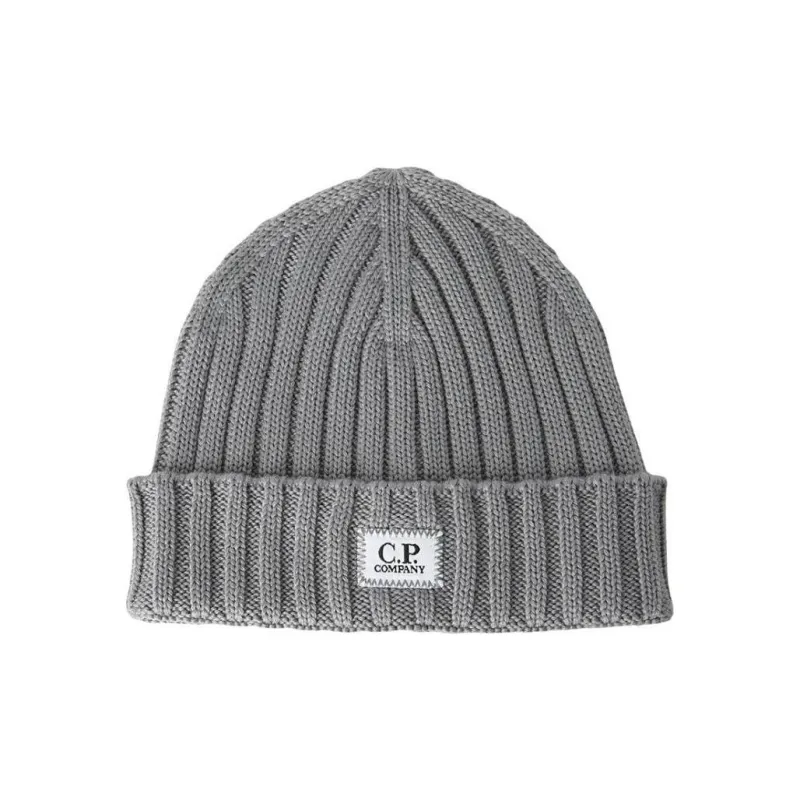 C.P.Company Logo Patch Ribbed Beanie-0