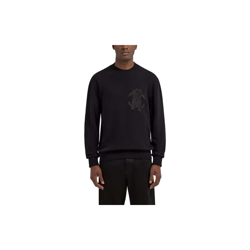Roberto Cavalli Logo embroidered Wool Sweatshirt-2