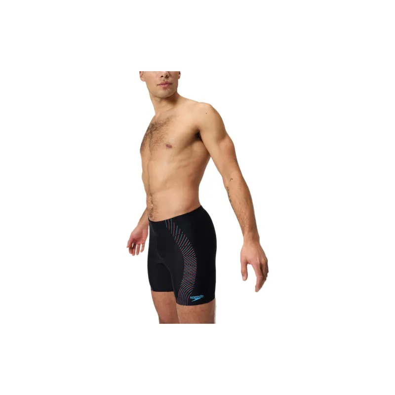 Speedo Duo Logo Print Jammer Swimming Shorts Men's Black-3