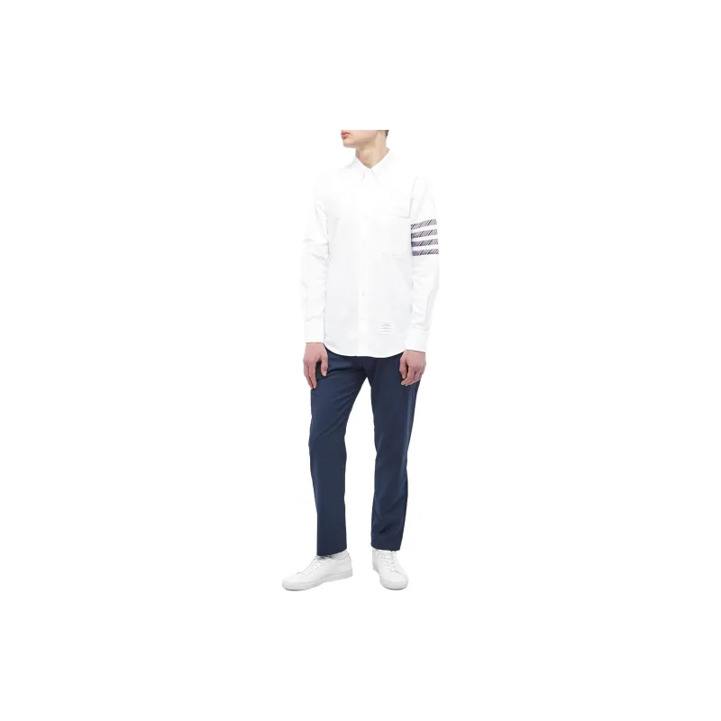 THOM BROWNE 4 Bar Striped Buttoned Shirt-1