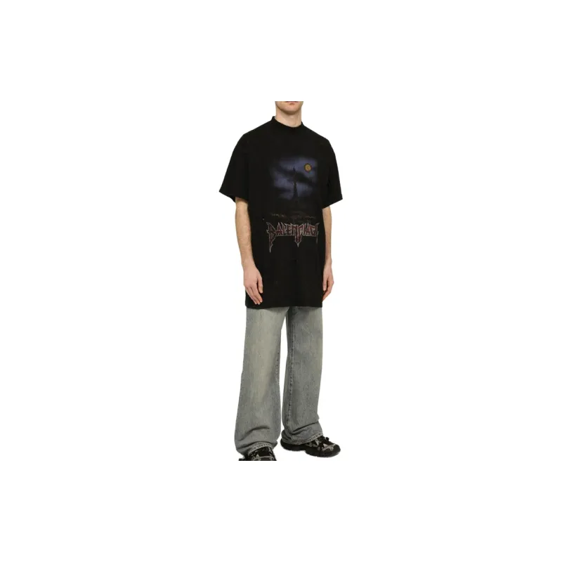 Balenciaga Paris Moon Worn Out Oversized T Shirt-2