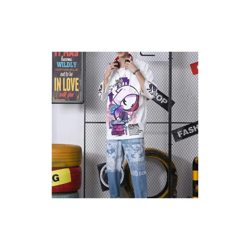 GENANX Loose Fit Regular Sweatshirt Unisex White-5