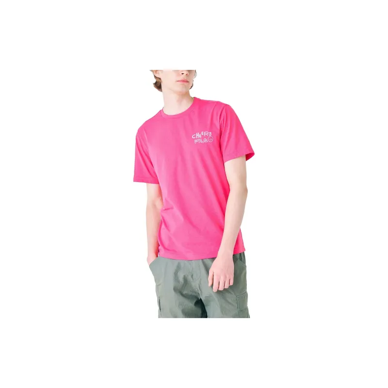 FILA T-Shirts Men Bright Pink-2