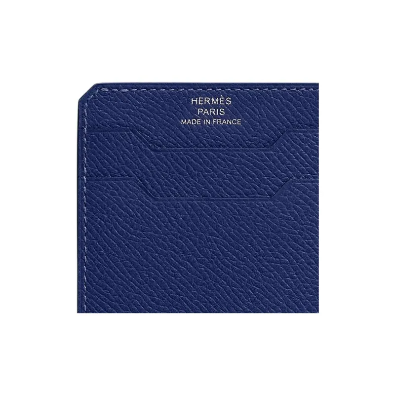 HERMES City Epsom Calfskin Card Holder Men's 73 Bleu Saphir Sapphire Blue-1
