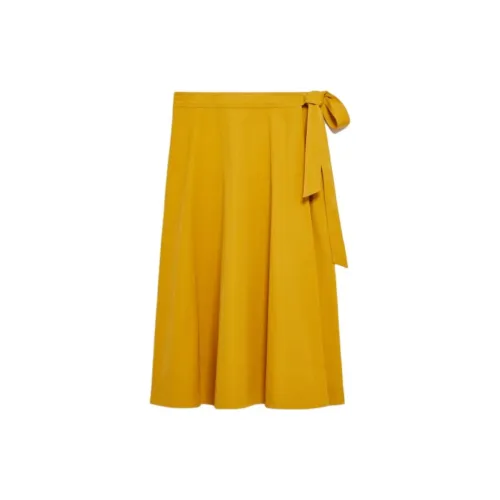 WEEKEND MaxMara Casual Long Skirts Women's Mustard Yellow