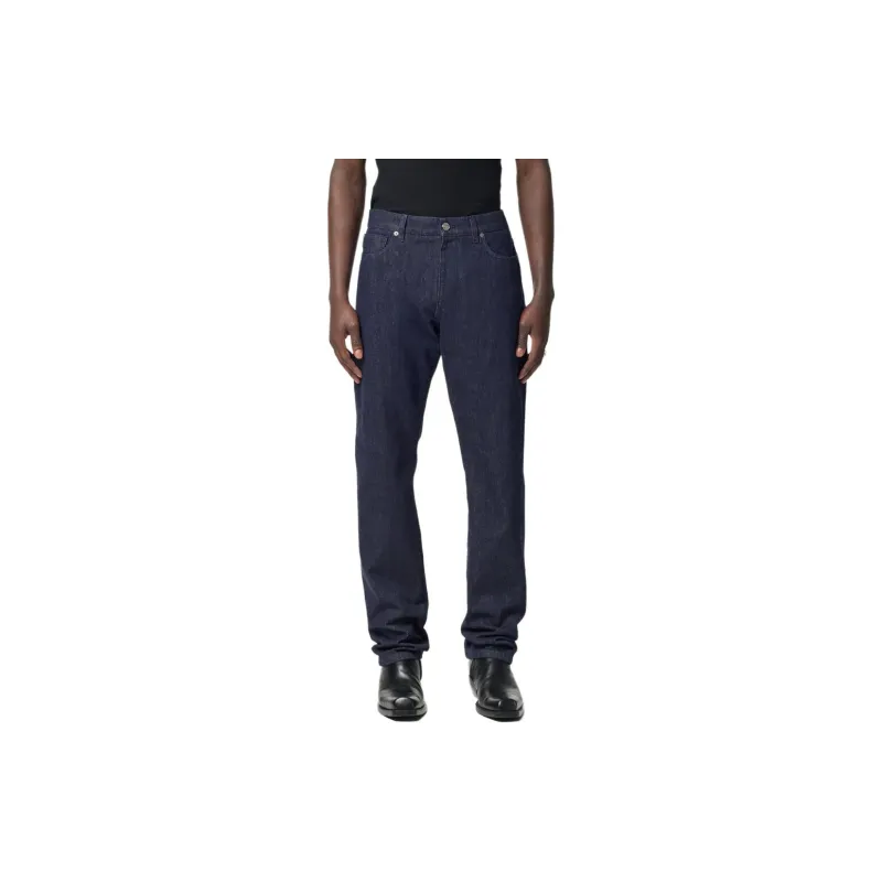 VERSACE Logo Patch Straight Leg Jeans-1