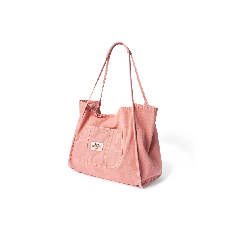 Lee Denim Tote Bag, Shopping Bag, Shoulder Bag Unisex Sand Stone/Vintage Denim Blue/Gray/Peach Pink-13