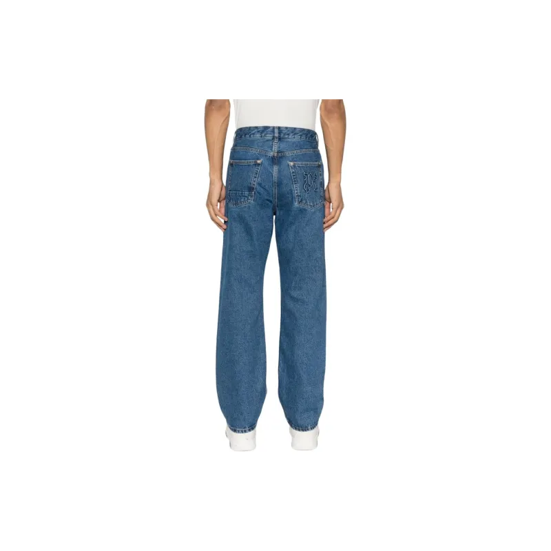 PALM ANGELS Monogram Workwear Denim Jeans-3