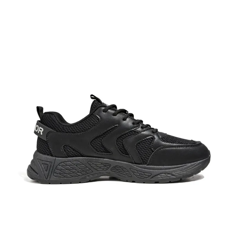 Warrior Wear resistant, Lightweight, Breathable, And Non slip. Low Top Chunky Sneakers Men's Black Gray-1