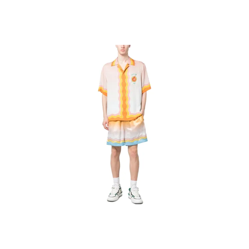 CASABLANCA Silk Shorts With Drawstrings-1