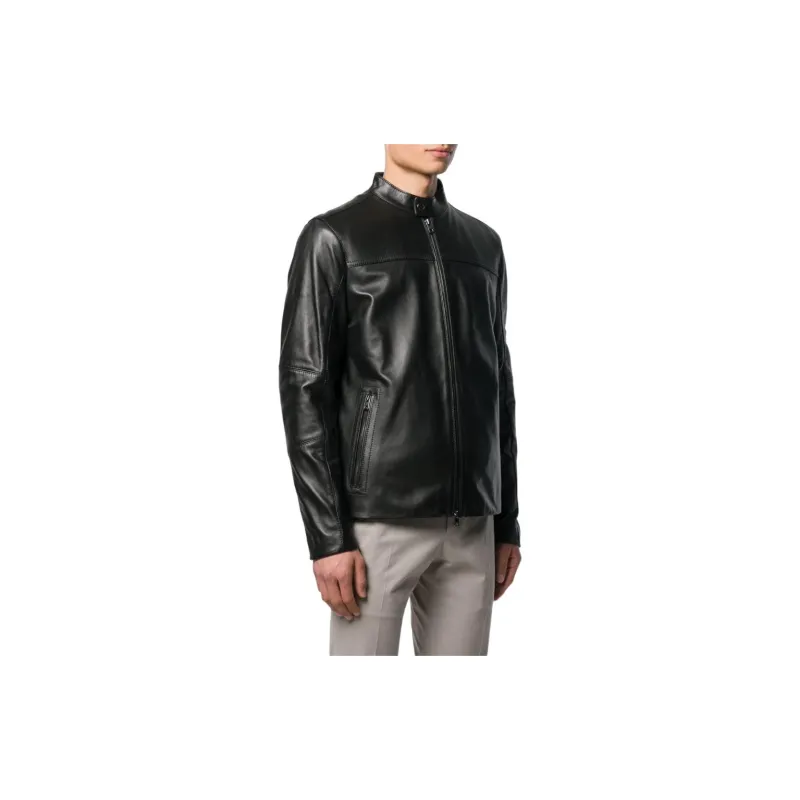 MICHAEL KORS Leather Racer Jacket-3