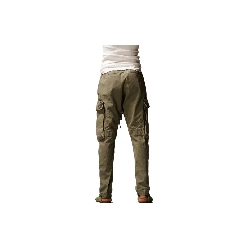 GREG LAUREN Tapered Cotton Cargo Trousers-2