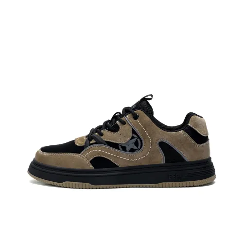 JEEP SPIRIT Anti Slip Wear Resistant Moisture Wicking Low Top Skateboard Shoes Men's Cuban Brown