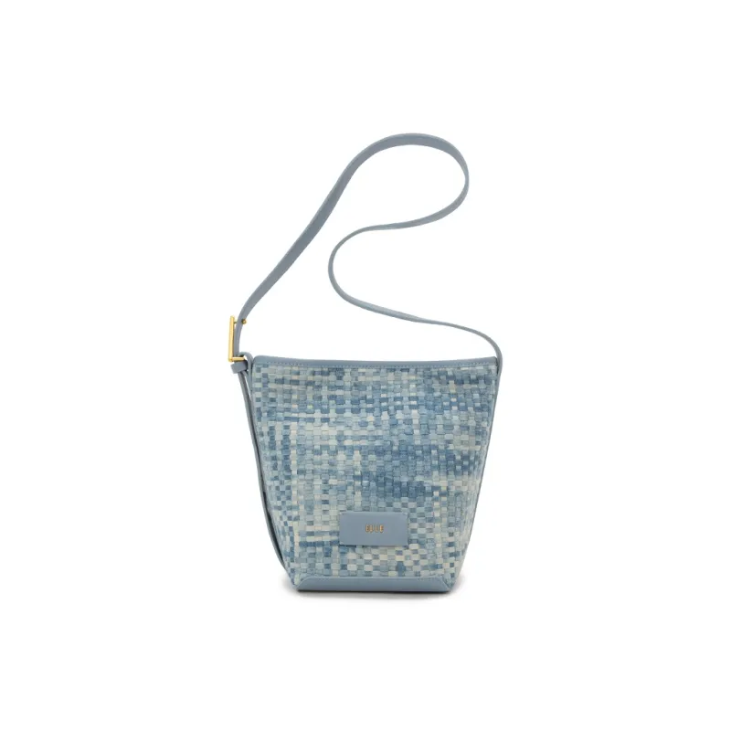 ELLE Fabric Multi Compartment With Leather Large Bucket Shoulder Bag Medium Size Women's Multicolor-4