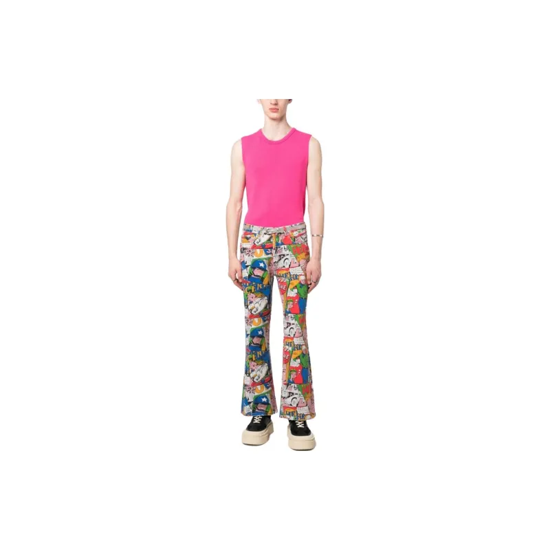 ERL Cartoon print Flared Jeans-2