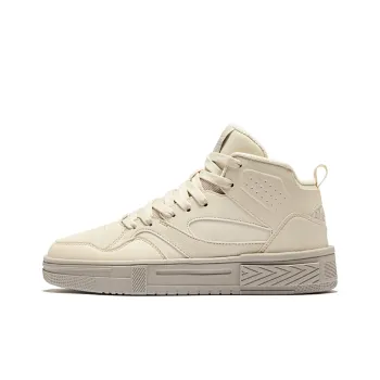 Erke Anti Slip Wear Resistant High Top Skateboard Shoes Women's Egg Cream Gray