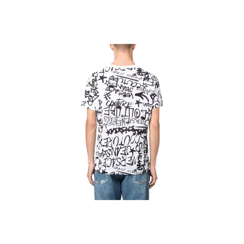 VERSACE Graffiti print Cotton T shirt-3