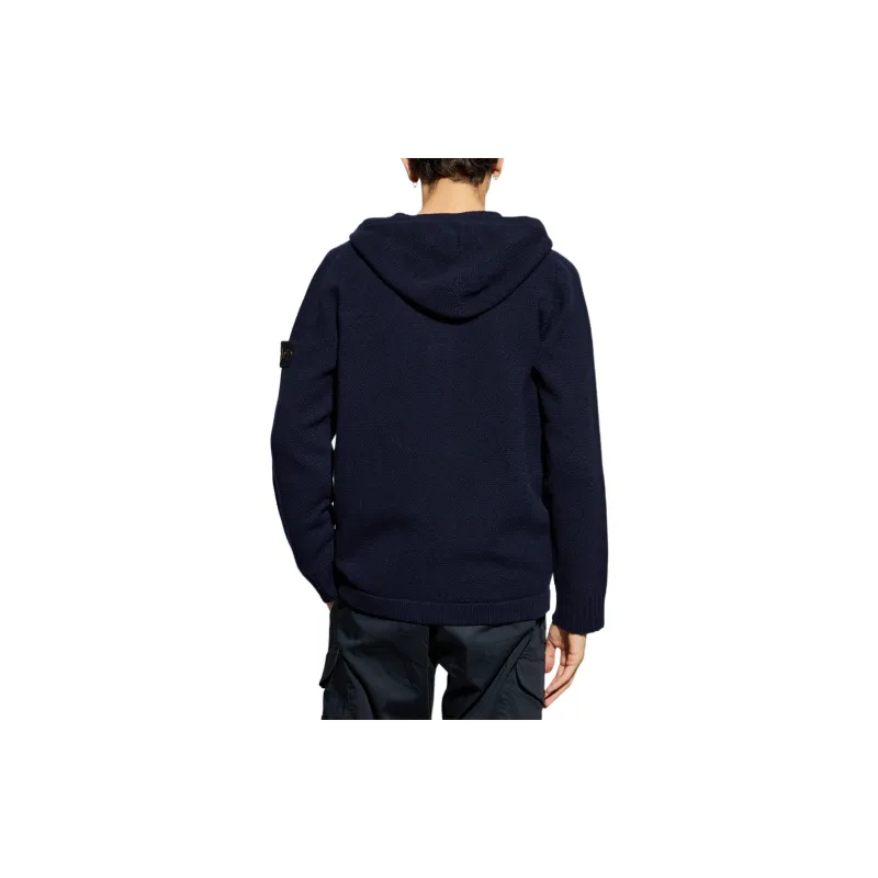 STONE ISLAND Logo Patch Hooded Cardigan-3