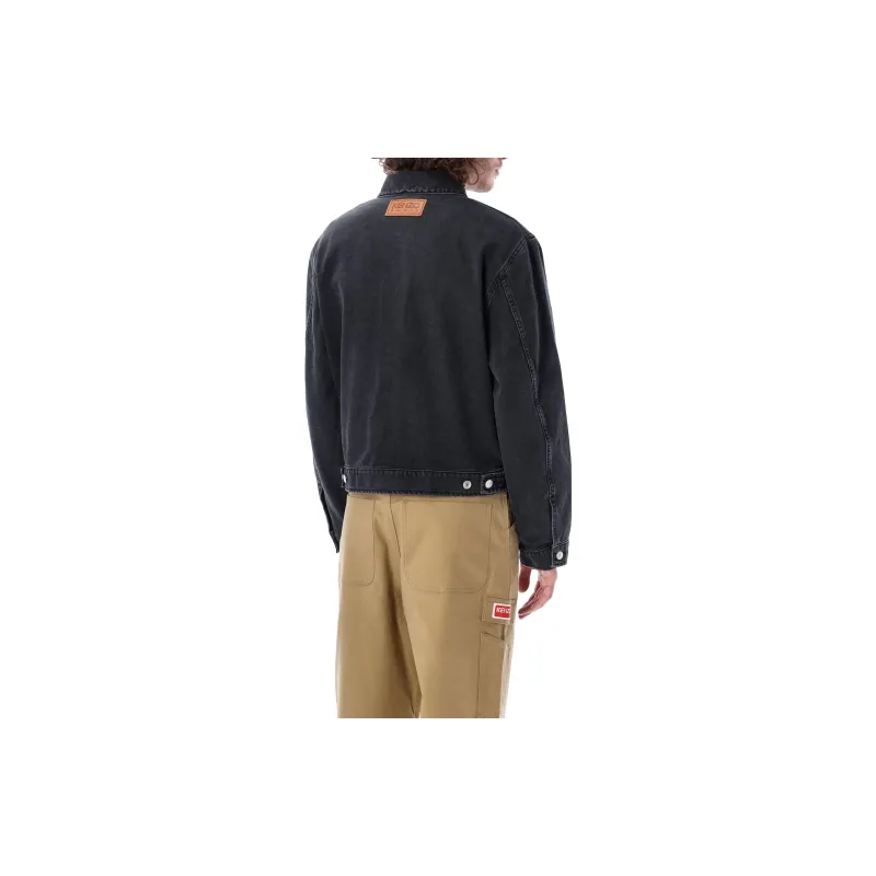 KENZO Denim Jackets Men Black-2
