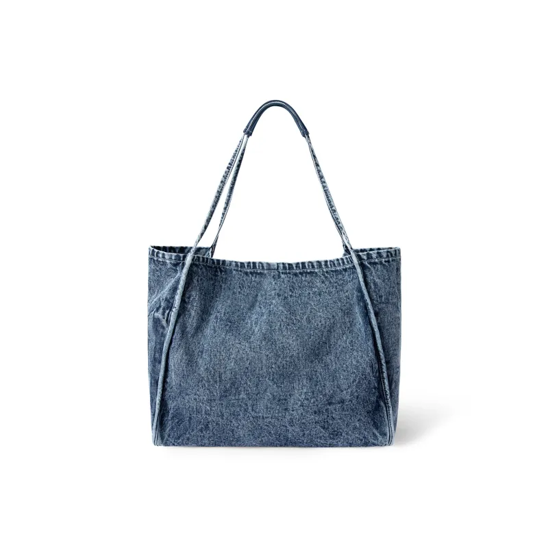 Lee Denim Tote Bag, Shopping Bag, Shoulder Bag Unisex Sand Stone/Vintage Denim Blue/Gray/Peach Pink-6
