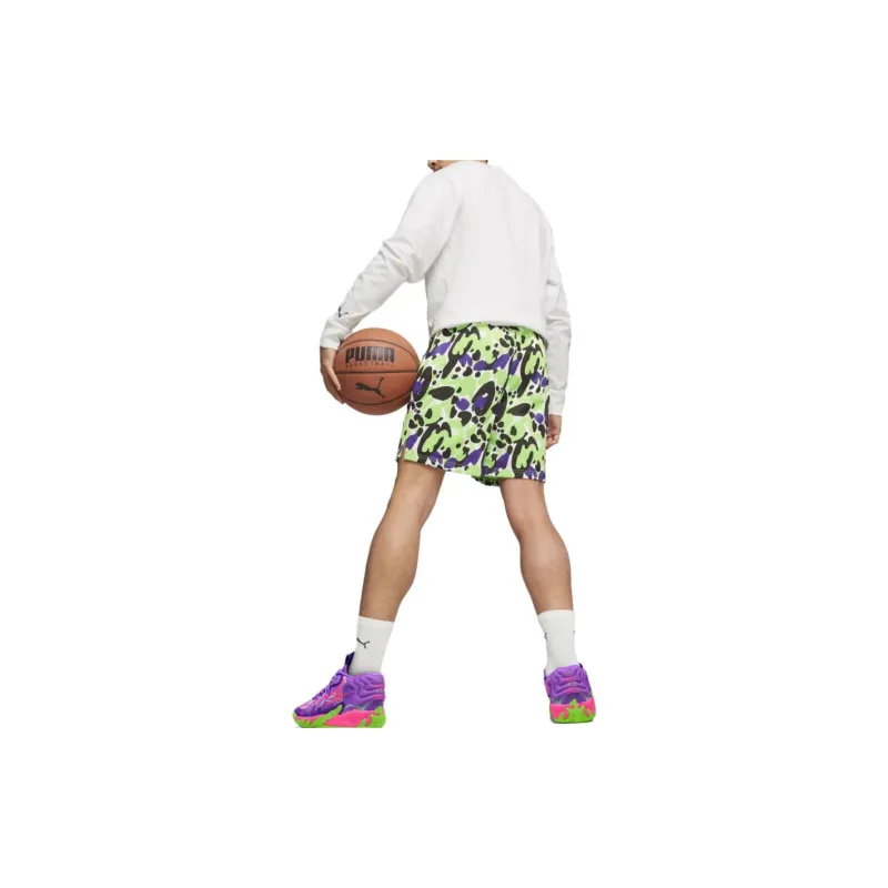 PUMA MELO X TOXIC Basketball Shorts Men's Green-2