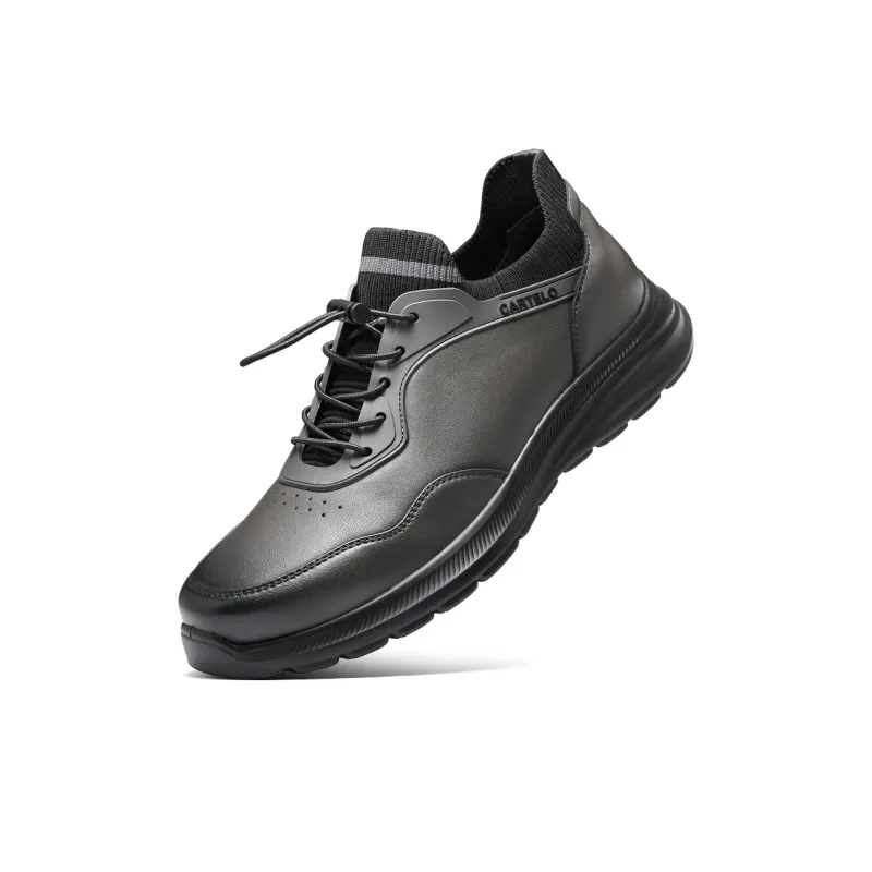 CARTELO Men's Casual Shoes Men Low Top Black/Stone Gray-7