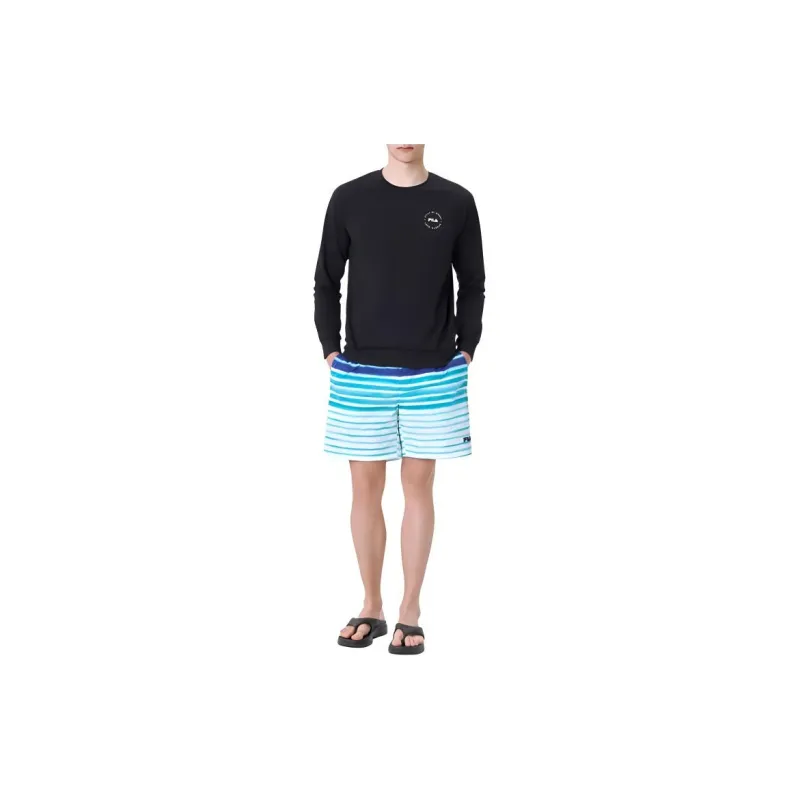 FILA Lightweight Stretch Striped Shorts Casual Shorts Men's Blue-3