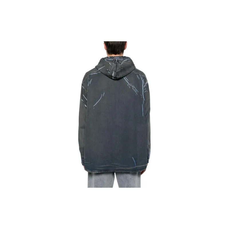 DIESEL D-Dewny-Hood Logo Embroidered Shirt-2