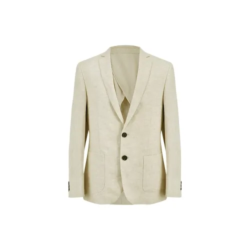 URBAN REVIVO Business Suits Men Light Khaki