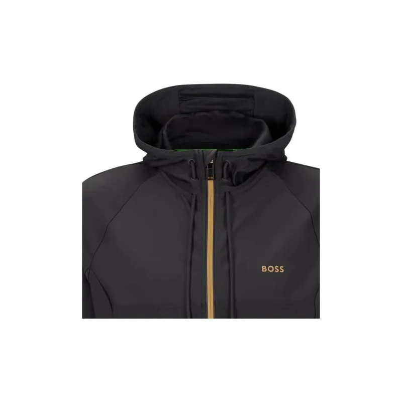 HUGO BOSS Logo print Zip up Hooded Windbreaker-1