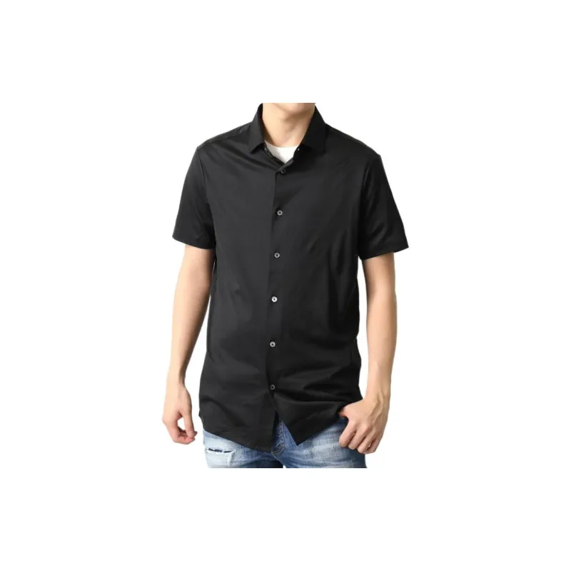 EMPORIO ARMANI Asv Short sleeved Lyocell blend Jersey Shirt-4